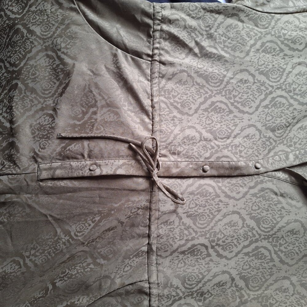 Urban Outfitters Jacquard Jumpsuit Olive Green Satin with Pockets Size M - Picture 7 of 9